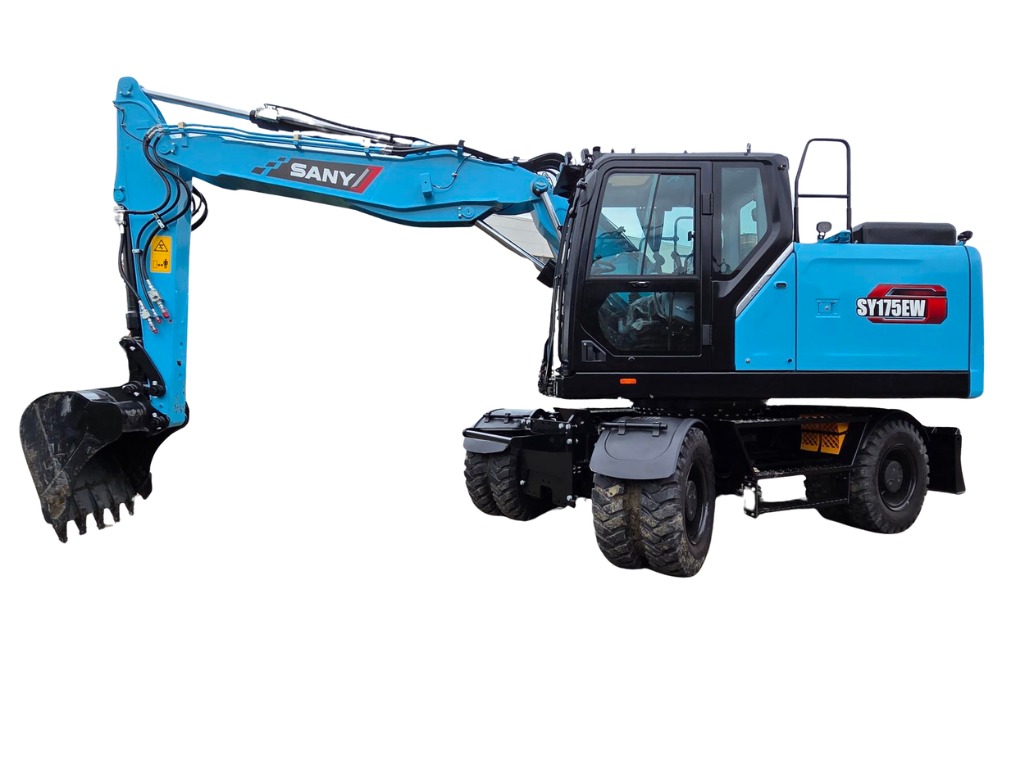 Elektrisk hjulgrävare SANY SY175EW frilagd produktbild