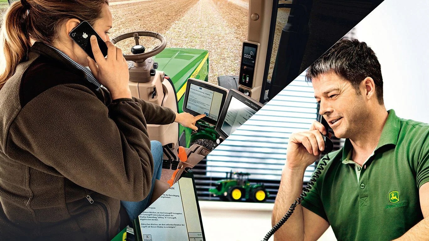 Förarhytt med monitor och styrsystem där fjärrinställningar och optimering av maskinens funktioner visas.